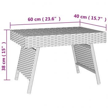 Beistelltisch Klappbar Braun 60x40x38 cm Poly Rattan