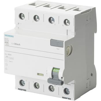 Siemens FI-Schutzschalter, 4-polig Typ A, In: 63 A, 30 mA