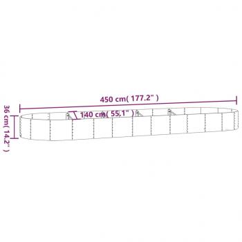 Hochbeet Pulverbeschichteter Stahl 450x140x36 cm Silbern