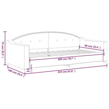 Tagesbett Creme 90x200 cm Stoff