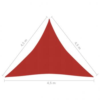 Sonnensegel 160 g/m² Rot 4,5x4,5x4,5 m HDPE