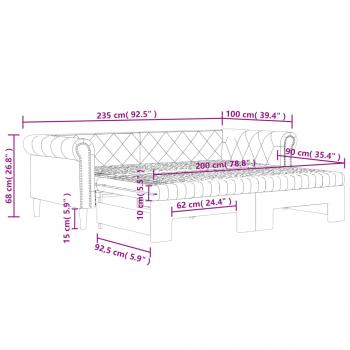 Tagesbett Ausziehbar mit Matratzen Weiß 90x200 cm Kunstleder