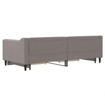 Tagesbett Ausziehbar mit Schubladen Taupe 90x200 cm Stoff