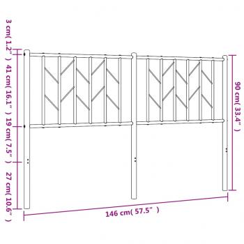 Kopfteil Metall Schwarz 140 cm