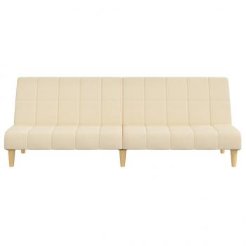 Schlafsofa 2-Sitzer Creme Stoff