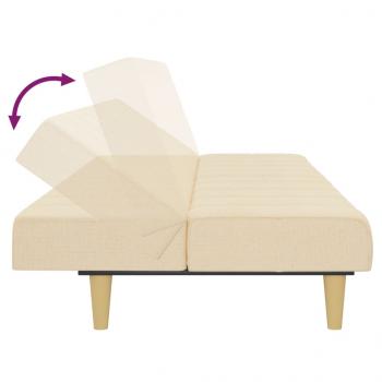 Schlafsofa 2-Sitzer Creme Stoff