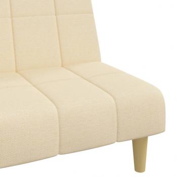 Schlafsofa 2-Sitzer Creme Stoff