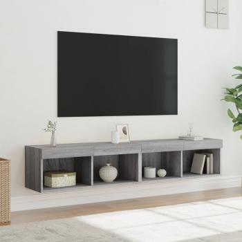 ARDEBO.de - TV-Schränke mit LED-Leuchten 2 Stk. Grau Sonoma 80x30x30 cm