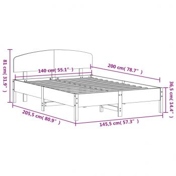 Massivholzbett ohne Matratze 140x200 cm Kiefernholz