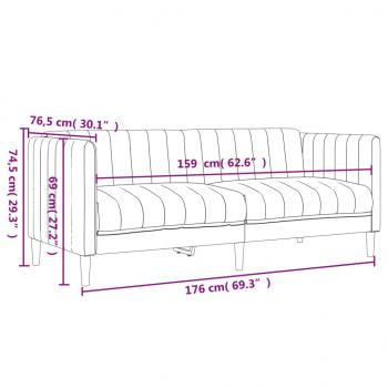 2-tlg. Sofagarnitur Creme Stoff