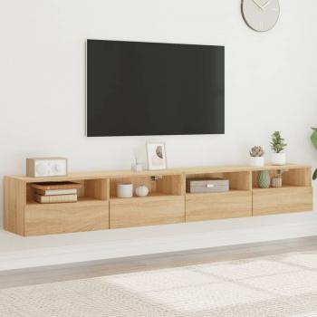 ARDEBO.de - TV-Wandschränke 2 Stk. Sonoma-Eiche 100x30x30 cm Holzwerkstoff