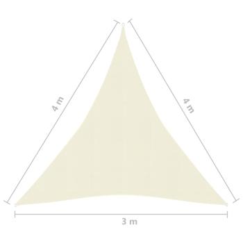 Sonnensegel 160 g/m² Cremeweiß 3x4x4 m HDPE