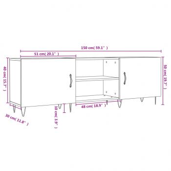 TV-Schrank Räuchereiche 150x30x50 cm Holzwerkstoff