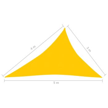 Sonnensegel 160 g/m² Gelb 3x4x5 m HDPE