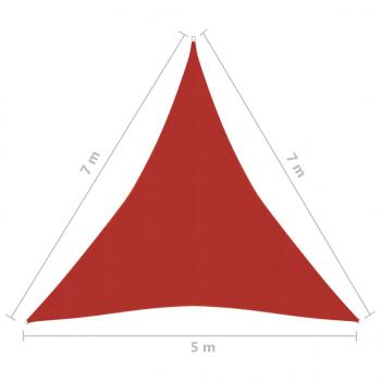 Sonnensegel 160 g/m² Rot 5x7x7 m HDPE