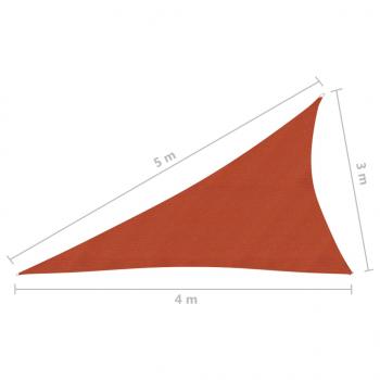 Sonnensegel 160 g/m² Terrakottarot 3x4x5 m HDPE