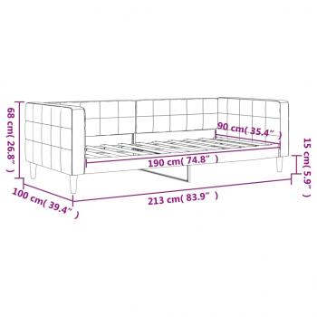 Tagesbett Schwarz 90x190 cm Samt