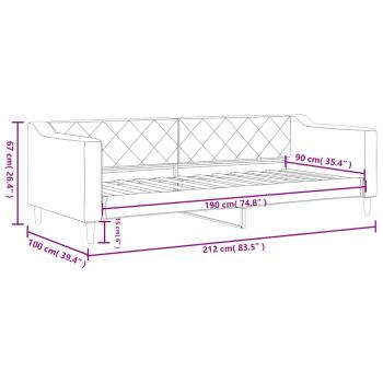 Tagesbett Dunkelgrau 90x190 cm Stoff