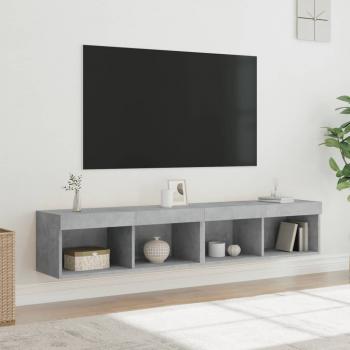 ARDEBO.de - TV-Schränke mit LED-Leuchten 2 Stk. Betongrau 80x30x30 cm