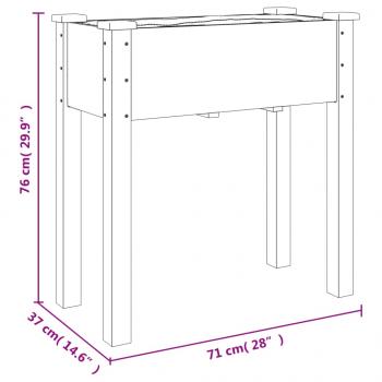 Pflanzkübel mit Einsatz und Rollen Braun 71x37x80 cm Tannenholz