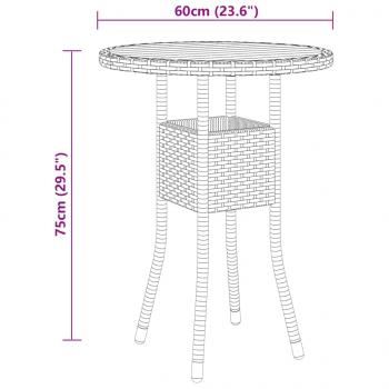 3-tlg. Bistro-Set Poly-Rattan und Massivholz Schwarz