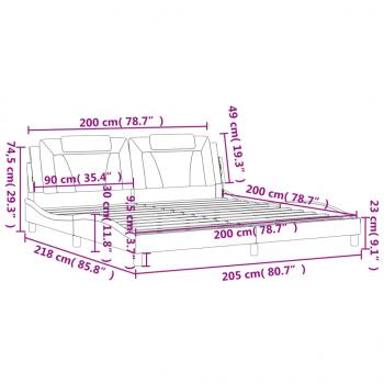 Bettgestell mit Kopfteil Cappuccino-Braun 200x200 cm Kunstleder