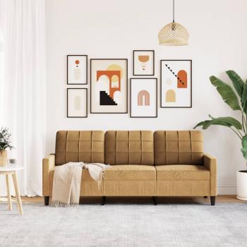 3-Sitzer-Sofa Braun 180 cm Samt