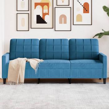 ARDEBO.de - 3-Sitzer-Sofa Blau 180 cm Samt