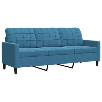 3-Sitzer-Sofa Blau 180 cm Samt