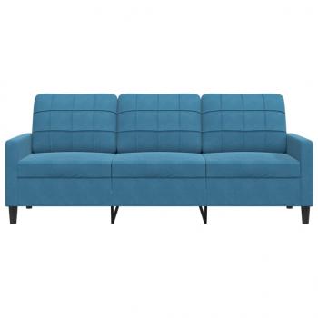 3-Sitzer-Sofa Blau 180 cm Samt