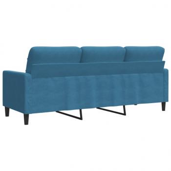 3-Sitzer-Sofa Blau 180 cm Samt