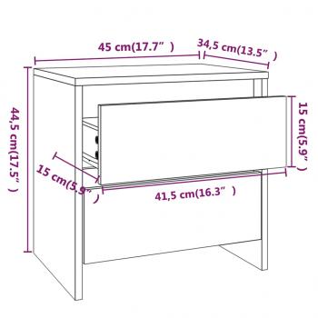 Nachttisch Schwarz 45x34,5x44,5 cm Holzwerkstoff