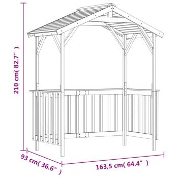 Grillpavillon Kiefernholz Imprägniert 163,5x93x210 cm