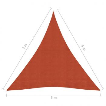 Sonnensegel 160 g/m² Terrakottarot 3x3x3 m HDPE