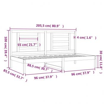 Tagesbett ohne Matratze 80x200 cm Massivholz Kiefer