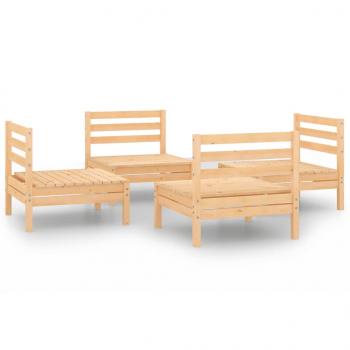 4-tlg. Garten-Lounge-Set Massivholz Kiefer