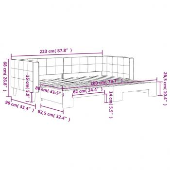 Tagesbett Ausziehbar Gelb 80x200 cm Samt