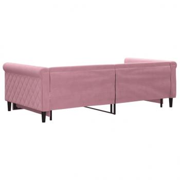 Tagesbett Ausziehbar Rosa 100x200 cm Samt