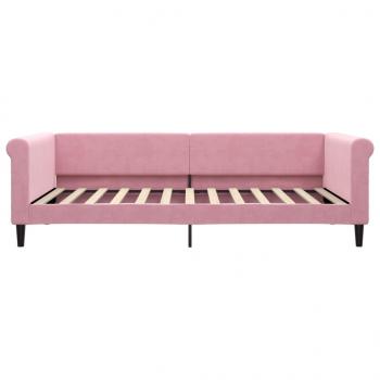 Tagesbett Ausziehbar Rosa 100x200 cm Samt