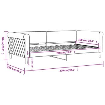 Tagesbett Hellgrau 100x200 cm Samt