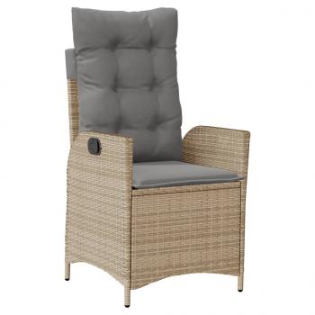 5-tlg. Garten-Essgruppe mit Kissen Beige Poly Rattan