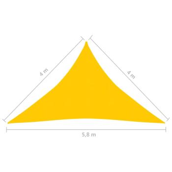 Sonnensegel 160 g/m² Gelb 4x4x5,8 m HDPE