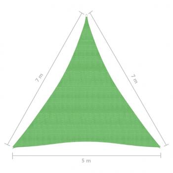 Sonnensegel 160 g/m² Hellgrün 5x7x7 m HDPE