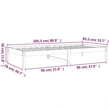 Tagesbett ohne Matratze 80x200 cm Massivholz Kiefer