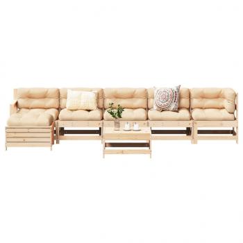 ARDEBO.de - 7-tlg. Garten-Lounge-Set Massivholz Kiefer