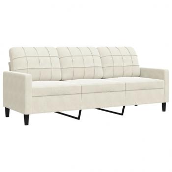 3-Sitzer-Sofa Creme 180 cm Samt