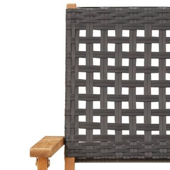 5-tlg. Garten-Essgruppe Schwarz Poly Rattan und Massivholz