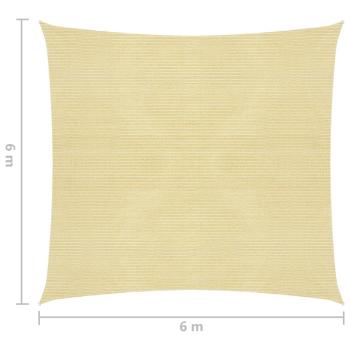 Sonnensegel 160 g/m² Beige 6x6 m HDPE