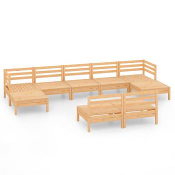 9-tlg. Garten-Lounge-Set Massivholz Kiefer