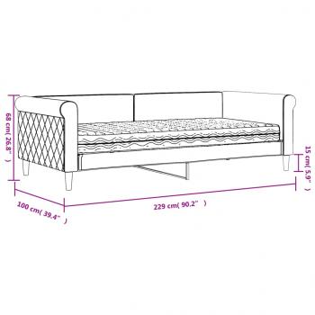 Tagesbett mit Matratze Gelb 90x200 cm Samt